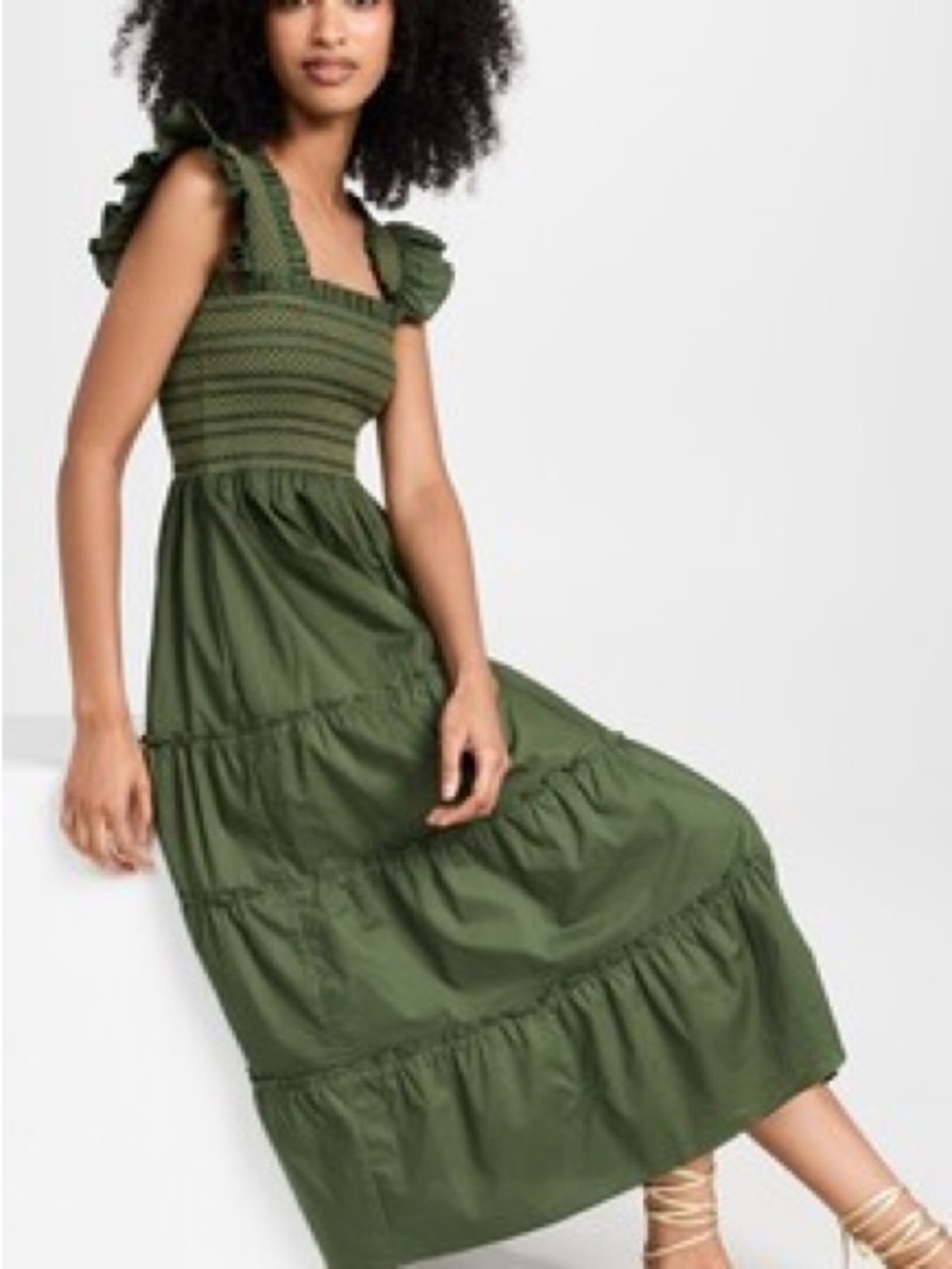 Hill House Ellie Nap Dress Leaf Green size small EUC - Picture 2 of 5